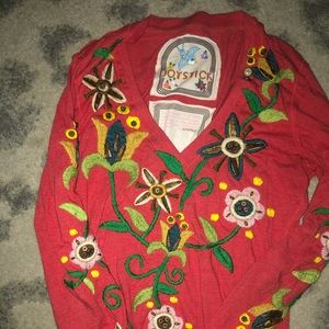 Johnny Was top - brick red